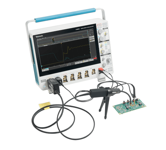 5 series mixed signal oscilloscope with a Tektronix IsoVu probe